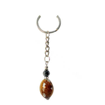 2014 Nouveau style 16 * 21mm olive craquelins en agate Keychain